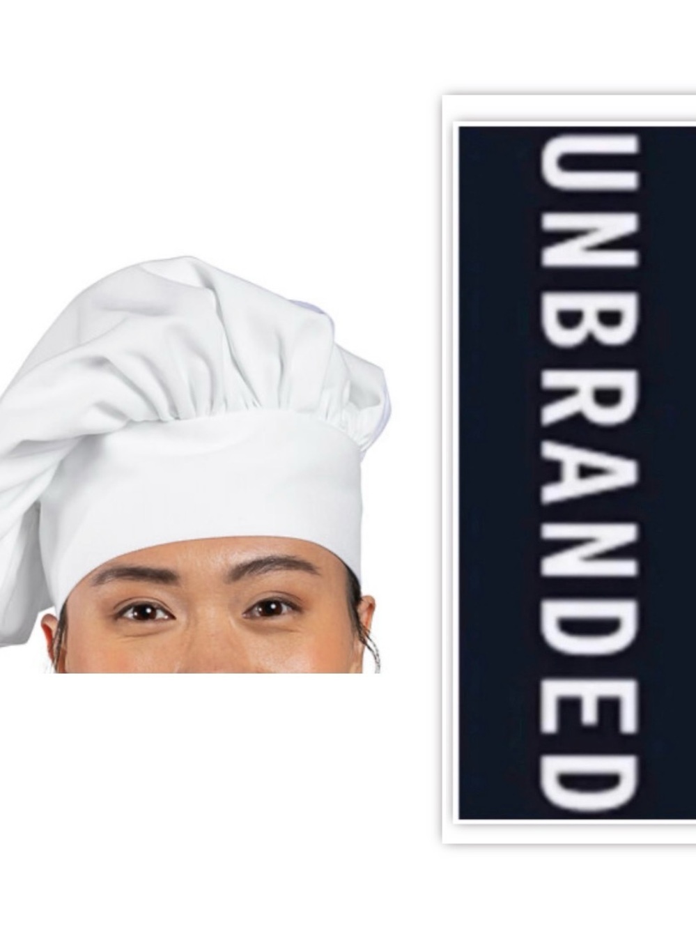 UNBRANDED White Unisex Chef Twill Hat